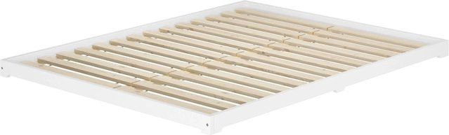 Erst-Holz Doppelbett Extra Flach aus Massivholz Kiefer in Weiß B/T/H: 160 x 200 x 165 cm - Bild 1