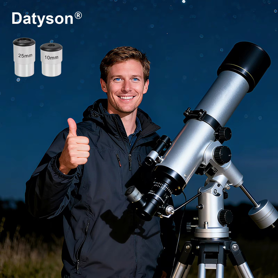 Datyson Teleskopokular-Set in Silber, 10 mm und 25 mm, 1,25 Zoll, mehrfach beschichtet mit M28,6 x 0,6 mm Filtergewinde für die HD-Astronomiebeobachtung - Bild 3