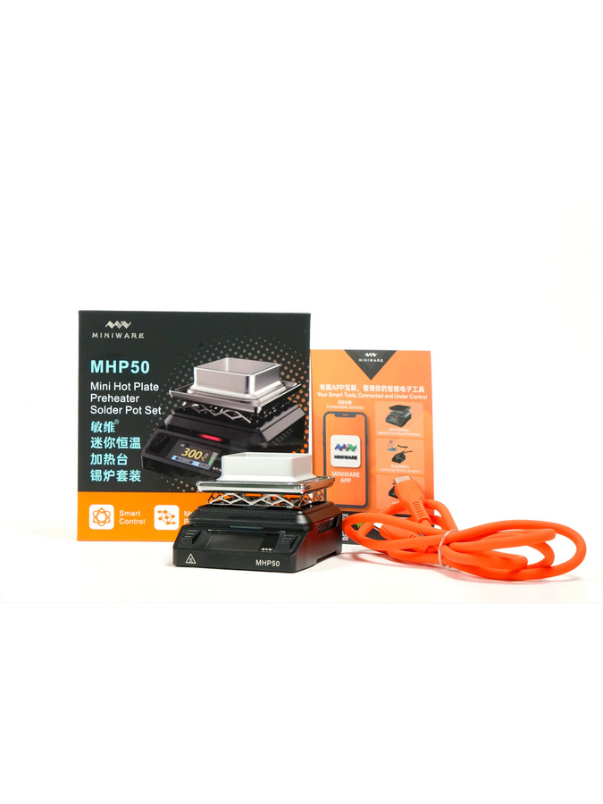MINIWARE MHP50 Mini-Lötkessel mit LCD-Display, 150W Schnellheizung, DC/PD3.1 und App-Steuerung - Bild 1