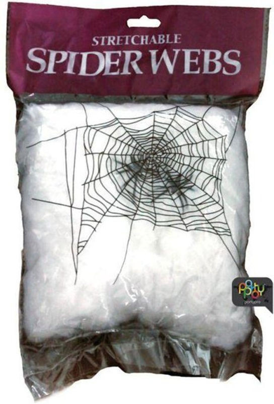 LG-EXPRO Halloween Spinnennetz Dekoration in Schwarz und Weiß aus Kunststoff und Textil - Bild 1