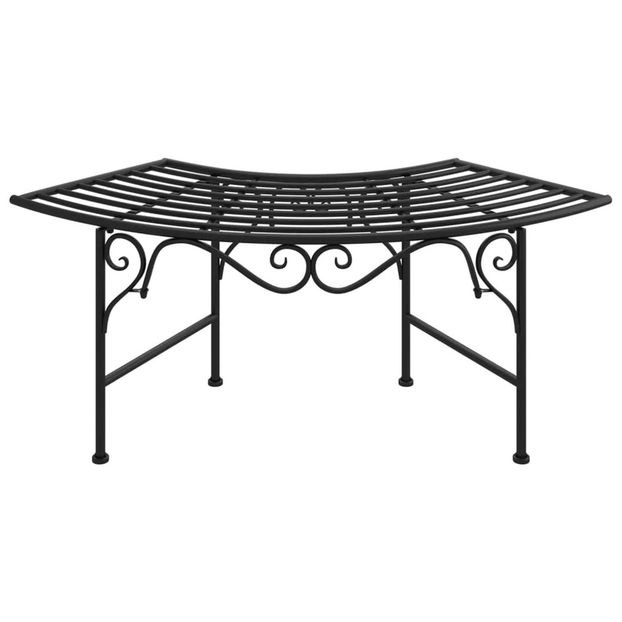 furnicato Baumbank aus Stahl in Schwarz, B/T/H: 113 x 50,5 x 40,5 cm - Bild 2