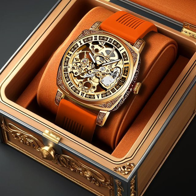 CAROTIF Analoguhr Gold, Herren, Edelstahl, hohl gemustertes Armband - Bild 1