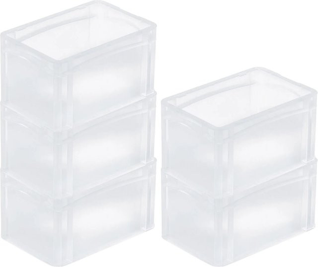 PROREGAL SparSet 5 x Transparente Eurobehälter BasicLine mit geschlossenem Griff, H x B x T: 17 x 20 x 30 cm - Bild 1