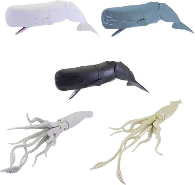 T-ARTS The Secrets of The Deep Sea Marine Life Sperma Whale Battles Giant Squid, Kapselspielzeug, Ornament, ab 6 Jahren - Bild 1