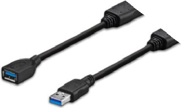 Vivolink USB 3.2 Gen 1 Datenkabel USB-A auf USB-A, Schwarz, Länge: 5 m - Bild 1