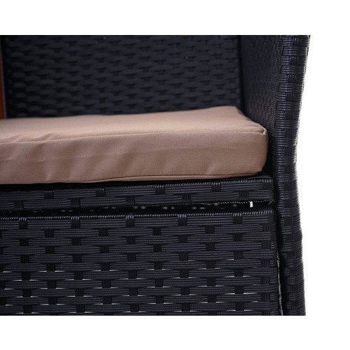 MVG Loungeset MVG-E24 2-Sitzer aus Stahl, Glas und Polyester in Schwarz, B/H/T: 132 x 84 x 55 cm - Bild 3