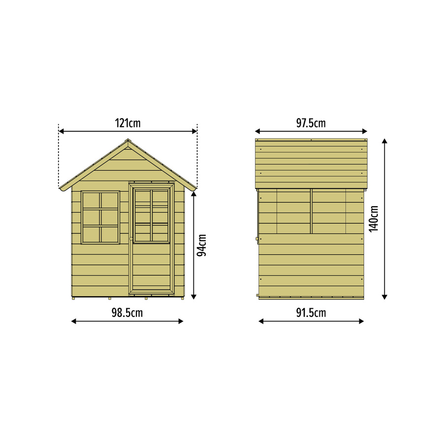 Zwerkules Holzspielhaus Holla in Natur aus Kiefern- und Fichtenholz, B/H/T: 121 x 140 x 97,5 cm - Bild 5