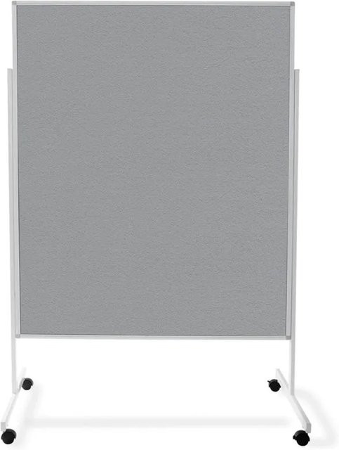 Office Marshal Moderationstafel doppelseitig aus Filz mit Rollen, Grau, B: 150 cm, H: 120 cm, T: 1 cm - Bild 1