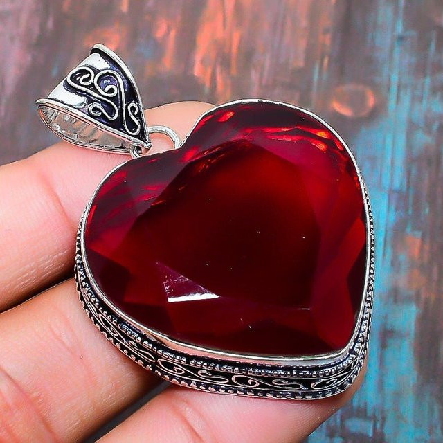 Copperie Schmuckanhänger 925 Silber, Granat, Rot, Damen - Bild 1