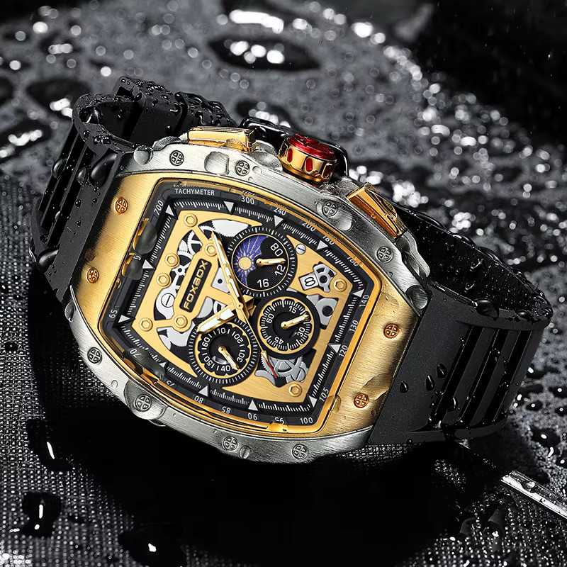 LIGE Armbanduhr Quarz, Silber, Eckig, Herren - Bild 2