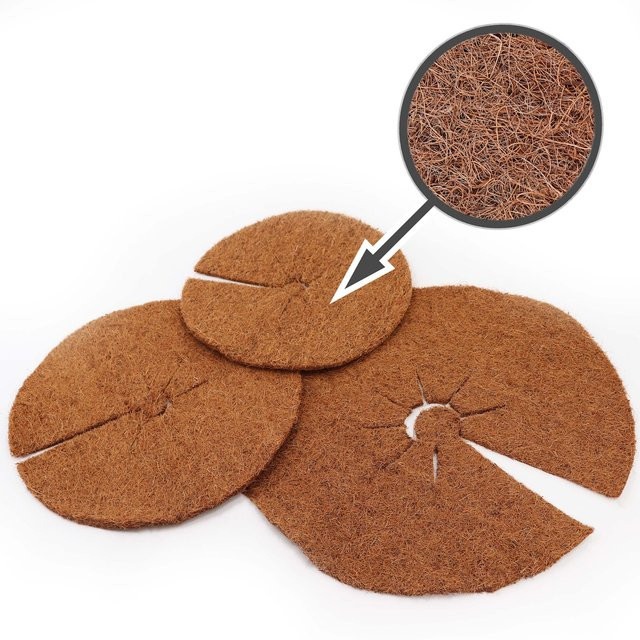 Aquagart 3er Set Kokos Mulchscheiben aus Naturfasern in Braun, Durchmesser: 37 cm - Bild 1