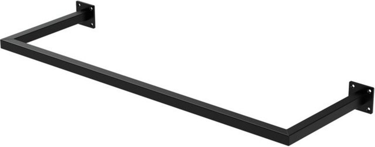 ML-Design Kleiderstange Garderobe zur Wandmontage aus Stahl in Schwarz Matt, B: 90 cm, H: 30 cm, T: 30 cm - Bild 2