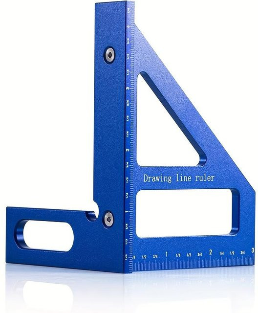 XYNN Quadratwinkel Lineal aus Aluminiumlegierung 45/90 Grad in Blau für Holzbearbeitung und Entwurf - Bild 1