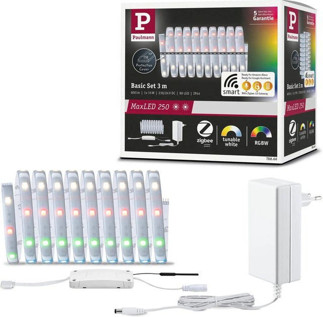 Paulmann MaxLED RGBW Smart Home Zigbee LED Strip Basis-Set, 3 m, Mehrfarbig und Weiß - Bild 1
