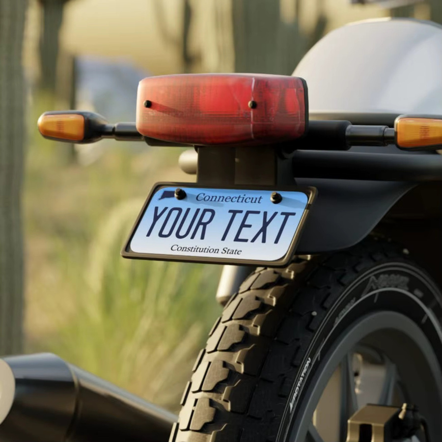 Personalisiertes Connecticut Nummernschild aus Aluminium in Weiß von Hello Young für Auto, Motorrad oder Fahrrad - Bild 5