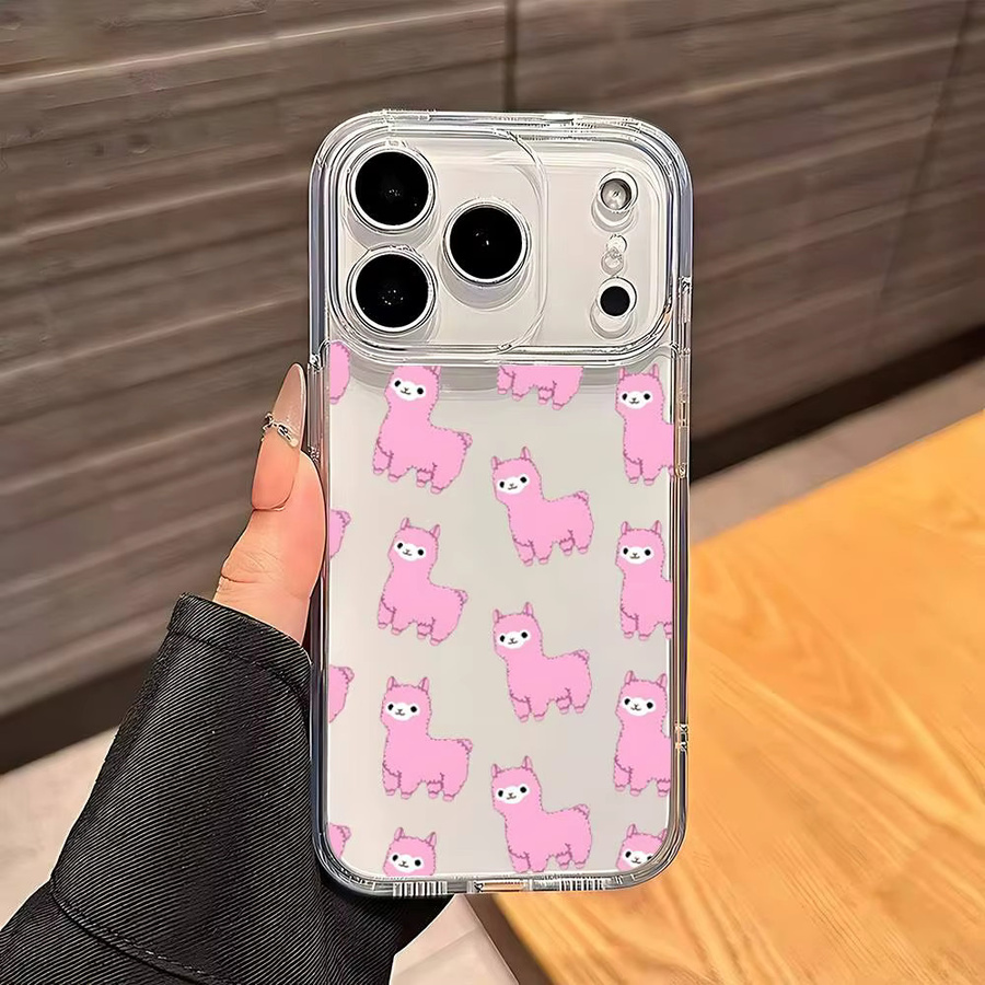 Niedrige Silikonhülle mit Kawaii Lama Alpaka Cartoon Design für dein Apple iPhone 11 bis iPhone 17 Pro Max Plus Mini - Bild 4