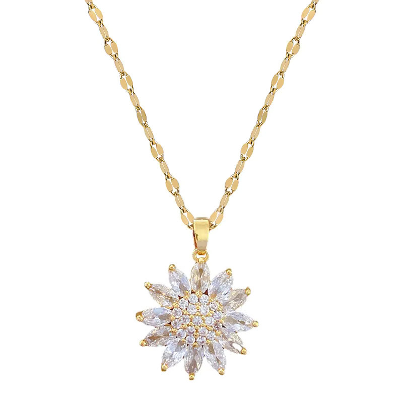 DIEYURO Halskette Edelstahl, Zirkonia, Gold, Damen - Bild 3