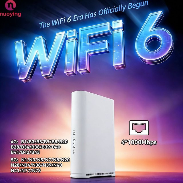 NUOIYING WiFi 6 5G CPE AX1800 Router in Weiß mit SIM-Kartensteckplatz und Dual-Band Unterstützung - Bild 1