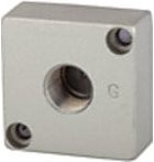 Riegler Adapterplatte G-mini zur Montage von runden Standardmanometern in Silber - Bild 1