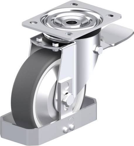 Blickle Stahlblech-Lenkrolle L-POTH 150R-ST-FA-FS in Grau und Weiß mit 150 mm Rad-Durchmesser und 400 kg Tragfähigkeit - Bild 1