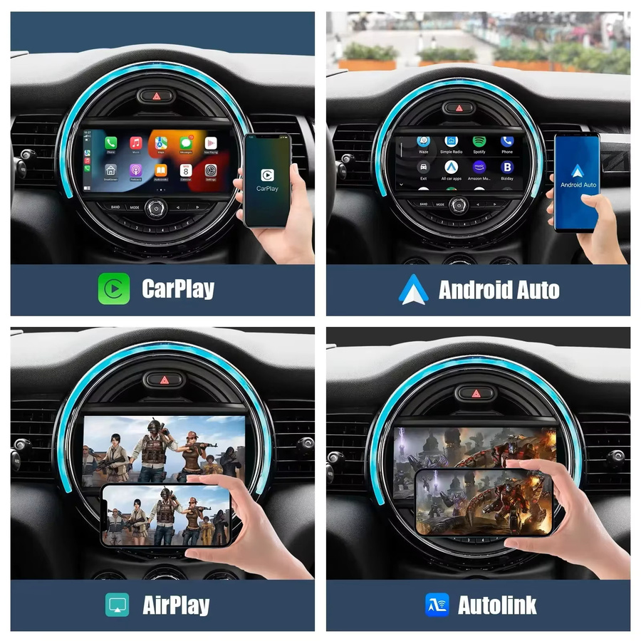 AUTOABC Drahtloses CarPlay und Android Auto Interface für BMW und MINI mit NBT/CIC System inklusive Rückfahrkamera in Schwarz - Bild 4