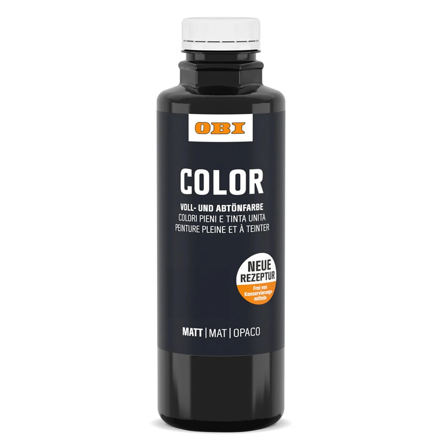 OBI Color Voll- und Abtönfarbe Schwarz, wasserbasiert, 500 ml - Bild 2