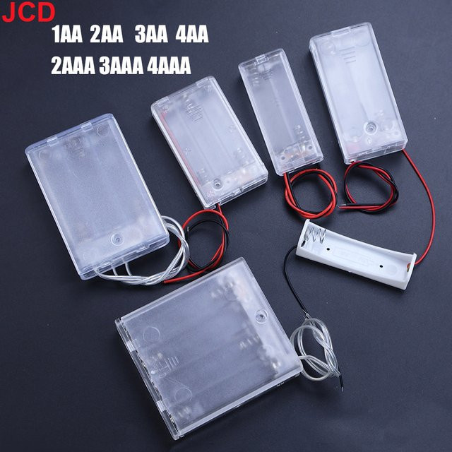 JCD Batterie-Aufbewahrungsbox aus Kunststoff in Transparent für AA und AAA Batterien mit Blei-Batterie-Buchse Nr. 5 und 7 - Bild 1