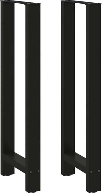 vidaXL Bartischbeine aus Stahl in Schwarz, 2 Stück, Höhe: 111 cm, Breite: 50 cm - Bild 1