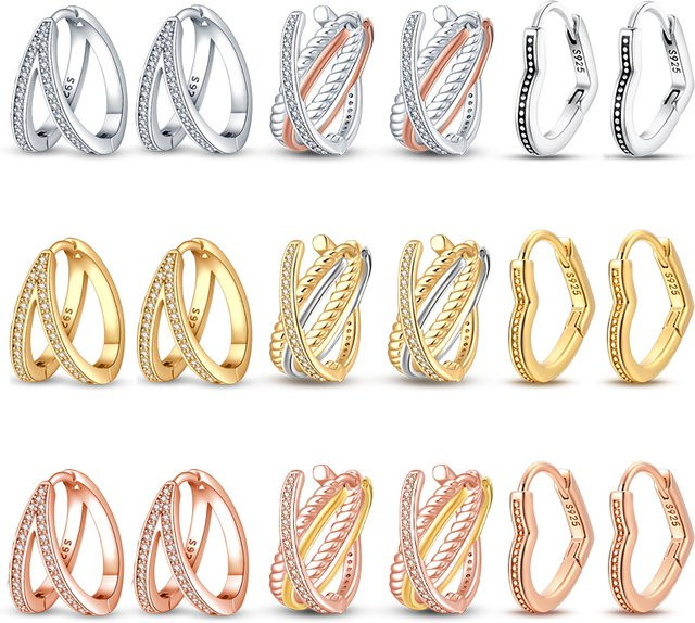 Creolen Pandach, 925 Silber, Roségold, Damen - Bild 1