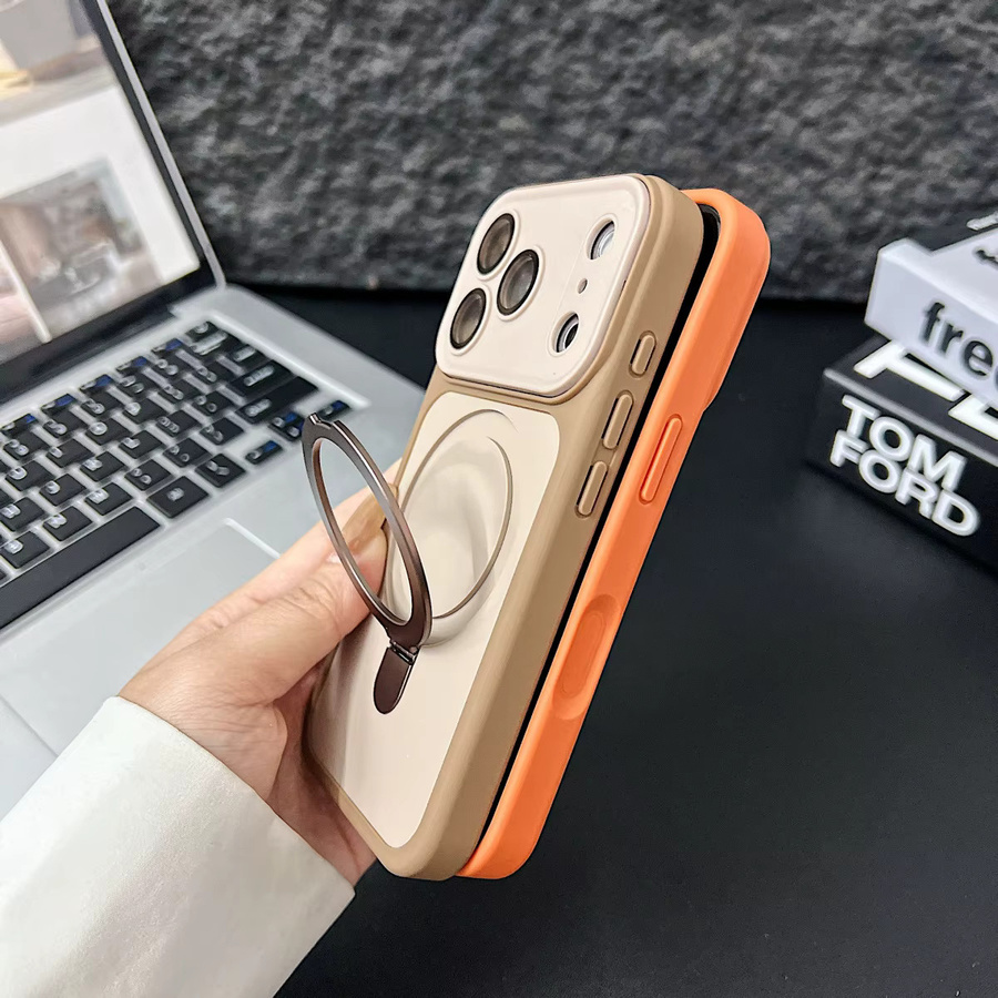 MagSafe Magnetische Handyhülle mit Metallring-Halter für Apple iPhone 17 Air 16 15 14 13 12 11 Pro Max Plus, Stoßfest, Schwarz - Bild 3