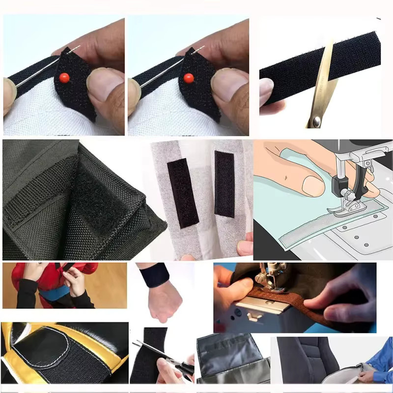 5M Nylon-Klettverschlussband zum Aufnähen für Kleidung und Heimwerken in Schwarz oder Weiß - Bild 4