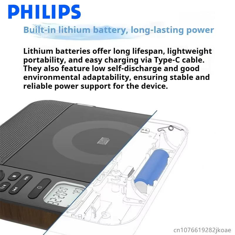Philips EXP5608 CD-Lautsprecher mit Bluetooth in Schwarz und Braun - Bild 6