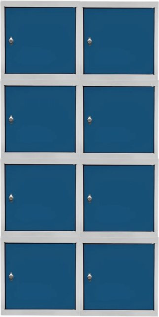 PROREGAL Blocky Schließfachwürfel Set aus 8 Einheiten mit Drehriegelschloss für Vorhängeschlösser, Farbe: Lichtgrau/Blau, B/T/H: 40 x 40 x 40 cm - Bild 1