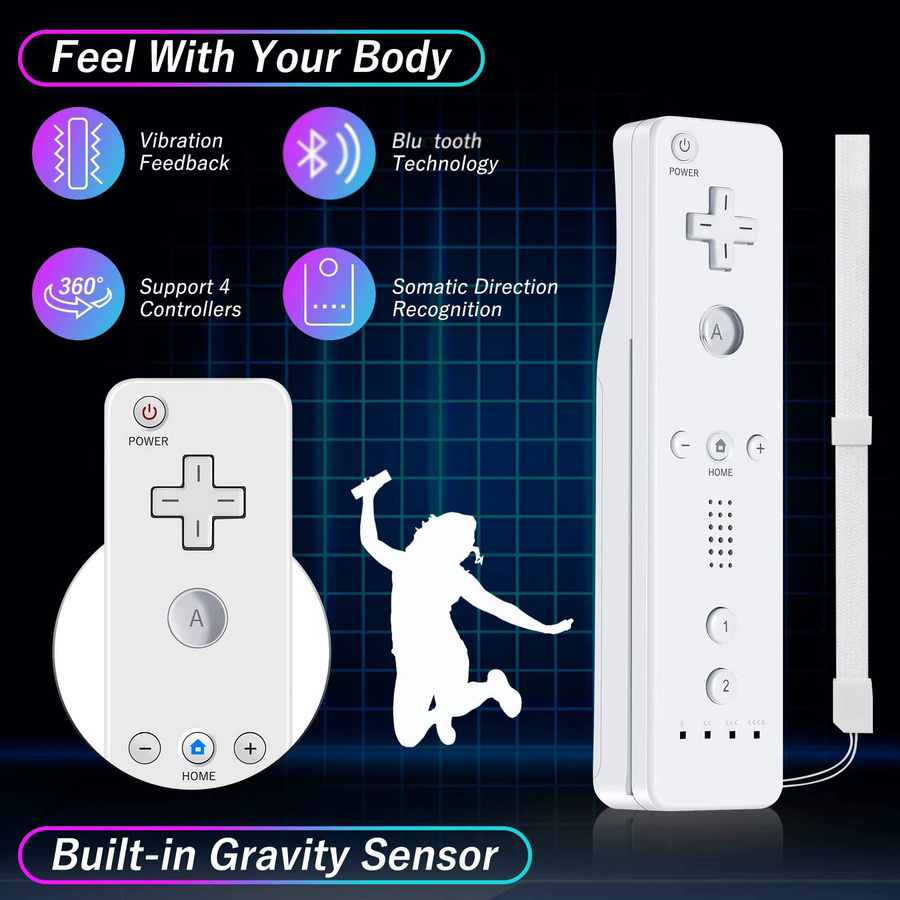 VORTNGLE 2-in-1 Wireless Bluetooth Gamepad Controller mit Silikonhülle für Nintendo Wii und Wii U in Pink - Bild 3