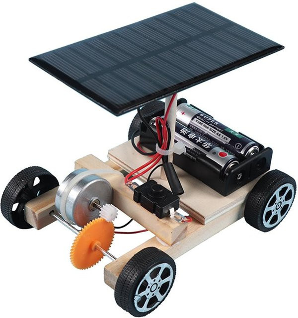 GUEN DIY Solar-Auto-Bausatz, Fahrzeuge, Holz, Bunt / Mehrfarbig - Bild 1