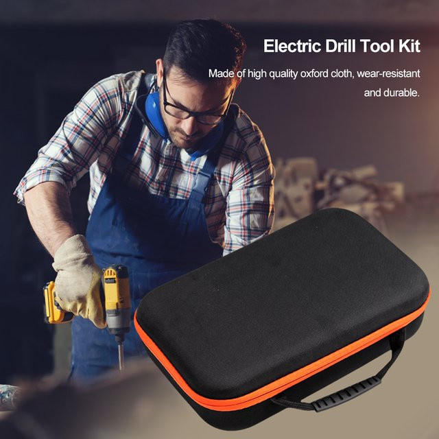 JOCESTYLE Werkzeugtasche Schwarz wasserdicht und stoßfest für elektrische Bohrer und Elektriker-Hardware - Bild 1