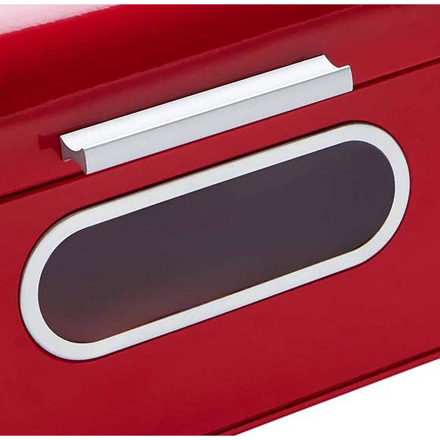 ECHTWERK Brotkasten Retro aus Metall in Rot, Belüftet, B/T/H: 24,0 x 43,0 x 17,0 cm - Bild 3