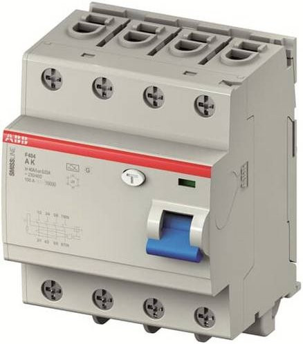 ABB FI-Schutzschalter F404A-K40/0,03 RCD 4-polig 40A 0,03A 400V grau - Bild 1