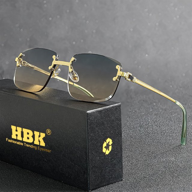 HBK Sonnenbrille, randlos, quadratisch, Metall, Unisex - Bild 1