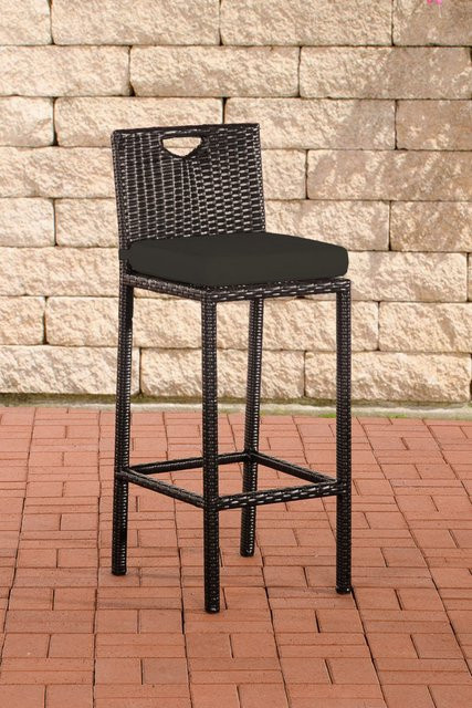 TPFGarden Barhocker Marlies in Anthrazit und Schwarz aus Rattan und Kunststoff - Bild 1