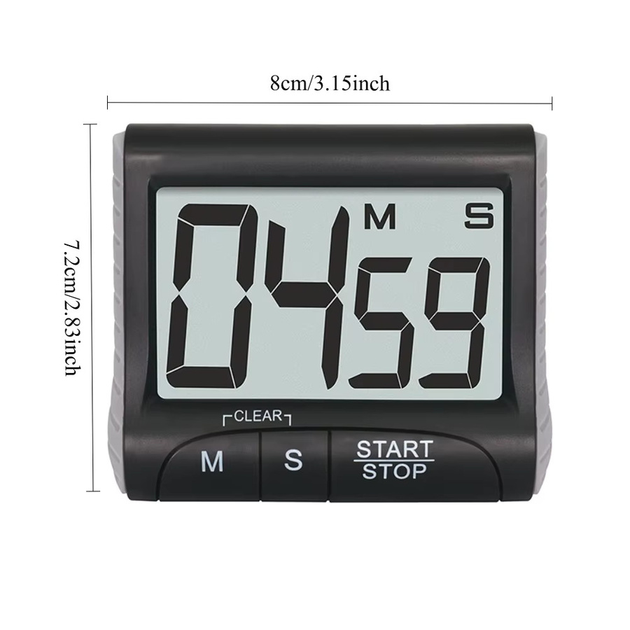 FEB.WIND Magnetischer Digitaler Timer mit LCD-Anzeige in Schwarz für Küche und Klassenzimmer - Bild 6
