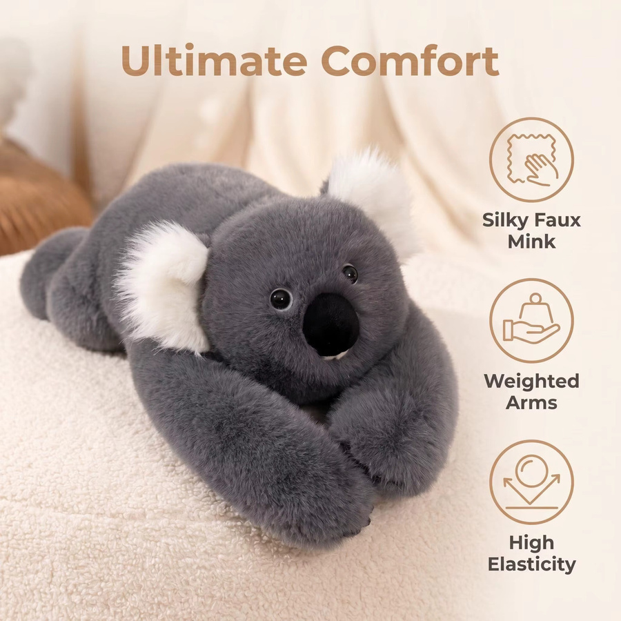 blushbear Koala Gewichtetes Plüschtier, 65cm, 1kg, Grau - Bild 3