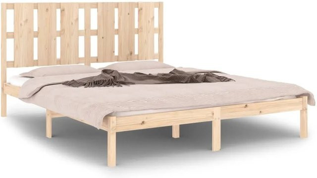 vidaXL Massivholzbett aus Kiefer in Braun, B/T/H: 160 x 200 x 165,5 cm - Bild 1