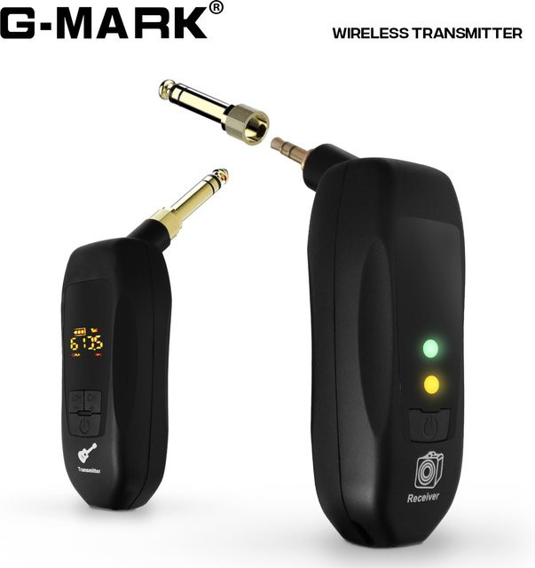 G-MARK GD10 Drahtloses Gitarren Übertragungssystem mit Bluetooth Sender und Empfänger für E-Bass in Schwarz - Bild 1