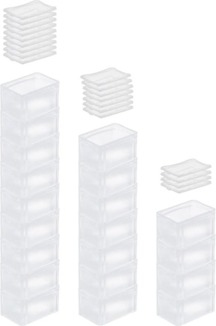 SuperSparSet 20 Stück PROREGAL Eurobehälter BasicLine transparent mit geschlossenem Griff und Klickdeckel, H x B x T: 17 x 20 x 30 cm, 7,2 Liter - Bild 1