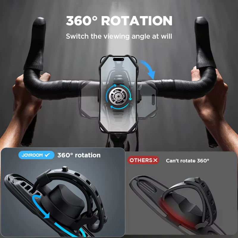 Joyroom Premium Fahrrad Handyhalterung Universal Lenkerhalterung für 4-7 Zoll Smartphones, Schwarz - Bild 6