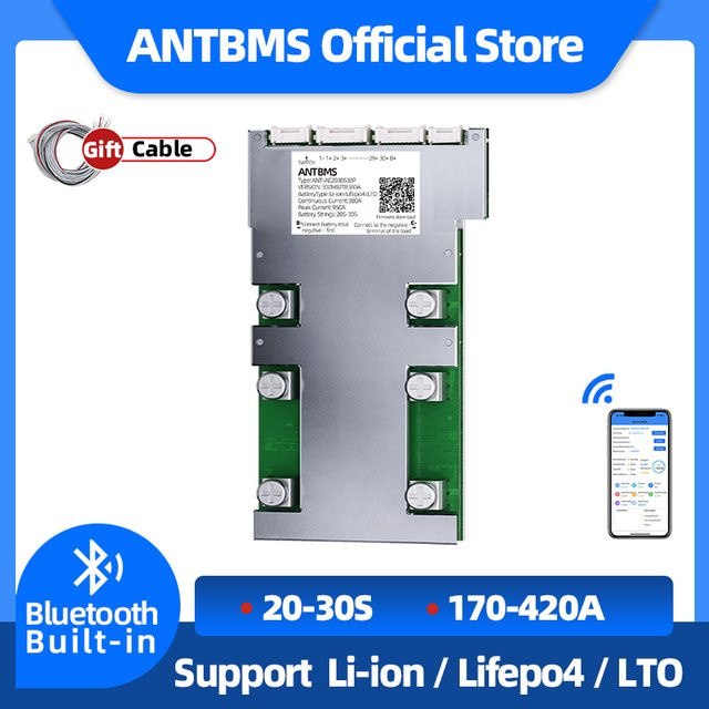 ANT Smart BMS Balancer mit Bluetooth und UART für Li-Ion, LiFePo4 und LTO Akkus, kompatibel mit 20S bis 30S, geeignet für E-Bike Akkus (18650) - Bild 1