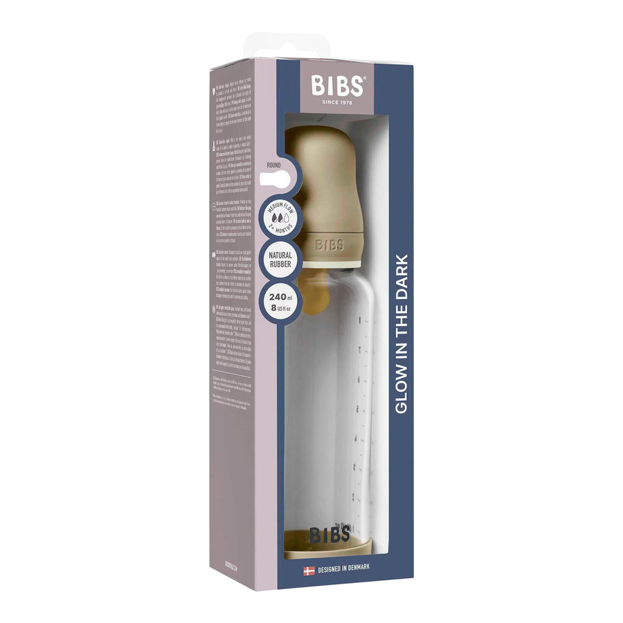 Bibs Babyflasche GLOW aus Glas in Beige und Transparent mit 240 ml - Bild 2