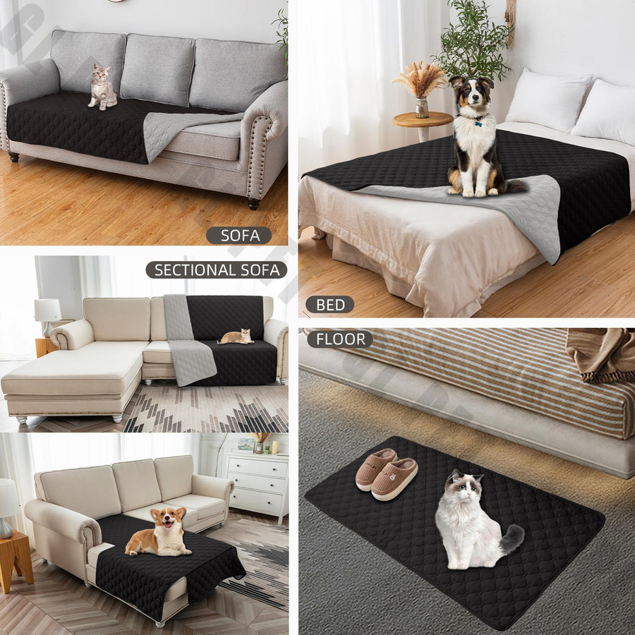 Wasserdichter und rutschfester Hundebettbezug sowie Haustierdecke als Matratzenschoner für Sofa und Auto, B/T: 50 x 80 cm und 20 x 30 cm - Bild 3