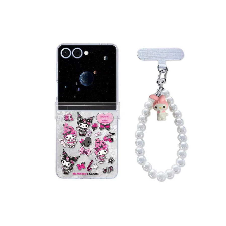 Sanrio Kuromi und My Melody Handyhülle mit Umhängeband für Samsung Galaxy Z Flip 7 und Z Flip 6 5, harte PC-Rückseite - Bild 2